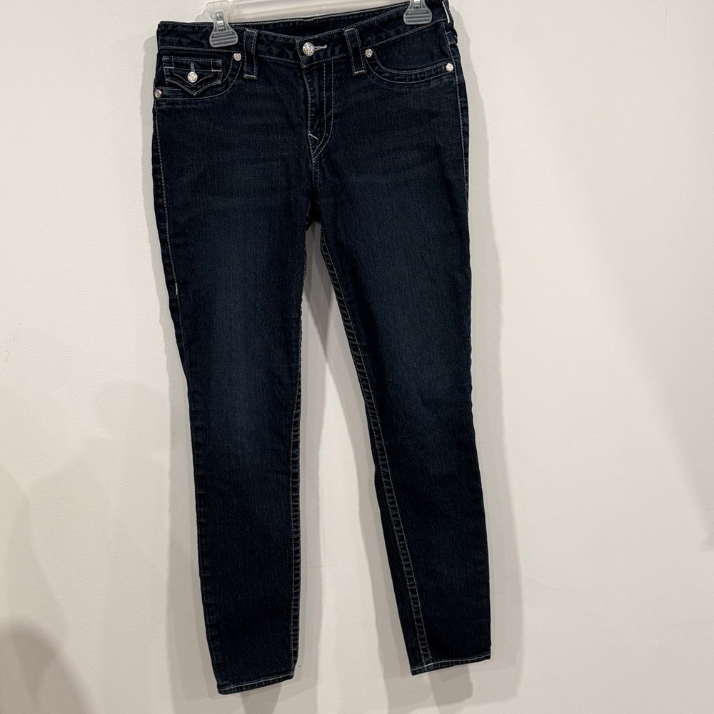 True Religion Low Rise Y2K Dark Wash Skinny Jeans